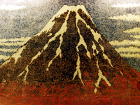 男湯：タイル画は「赤富士」